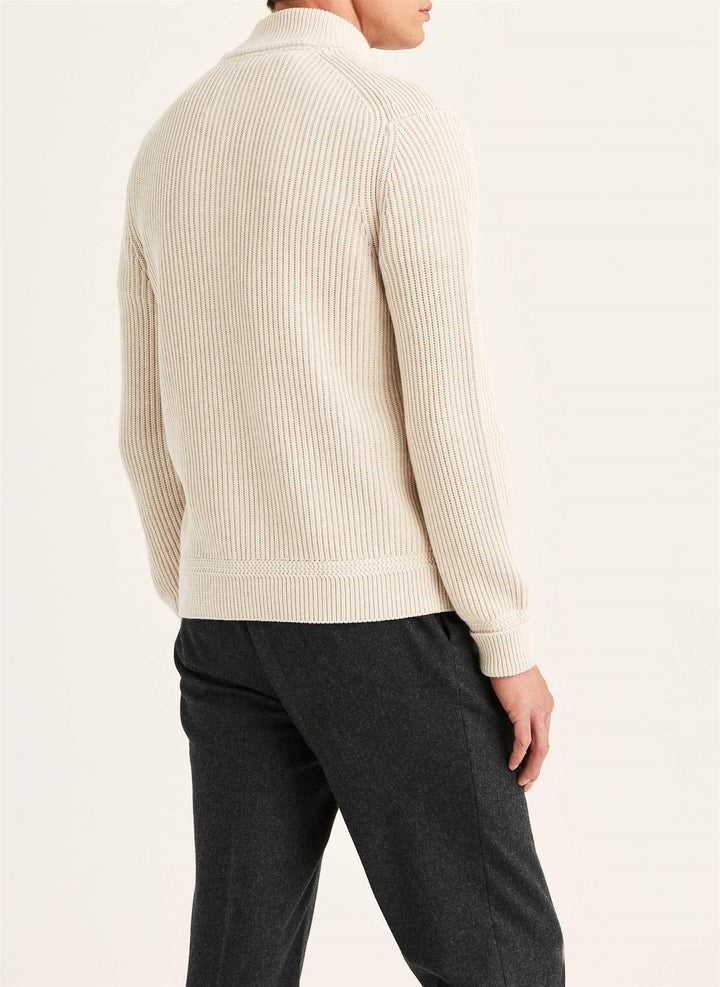 Duncan Zip Cardigan  Khaki