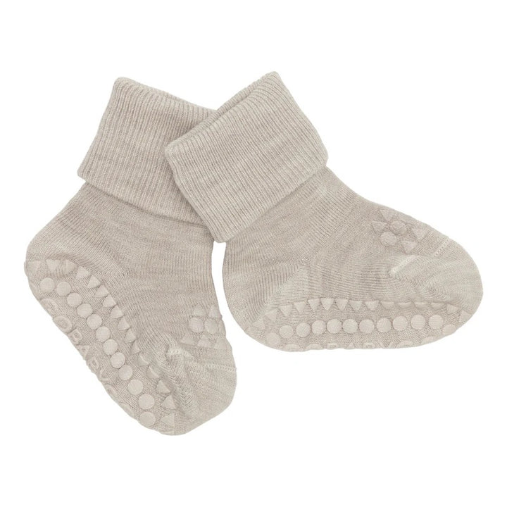Non-Slip socks in Merino Wool  Sand