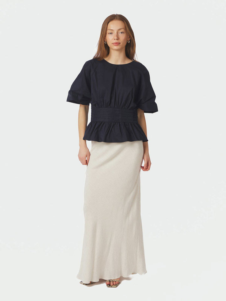 Annegret Poplin Blouse  Navy