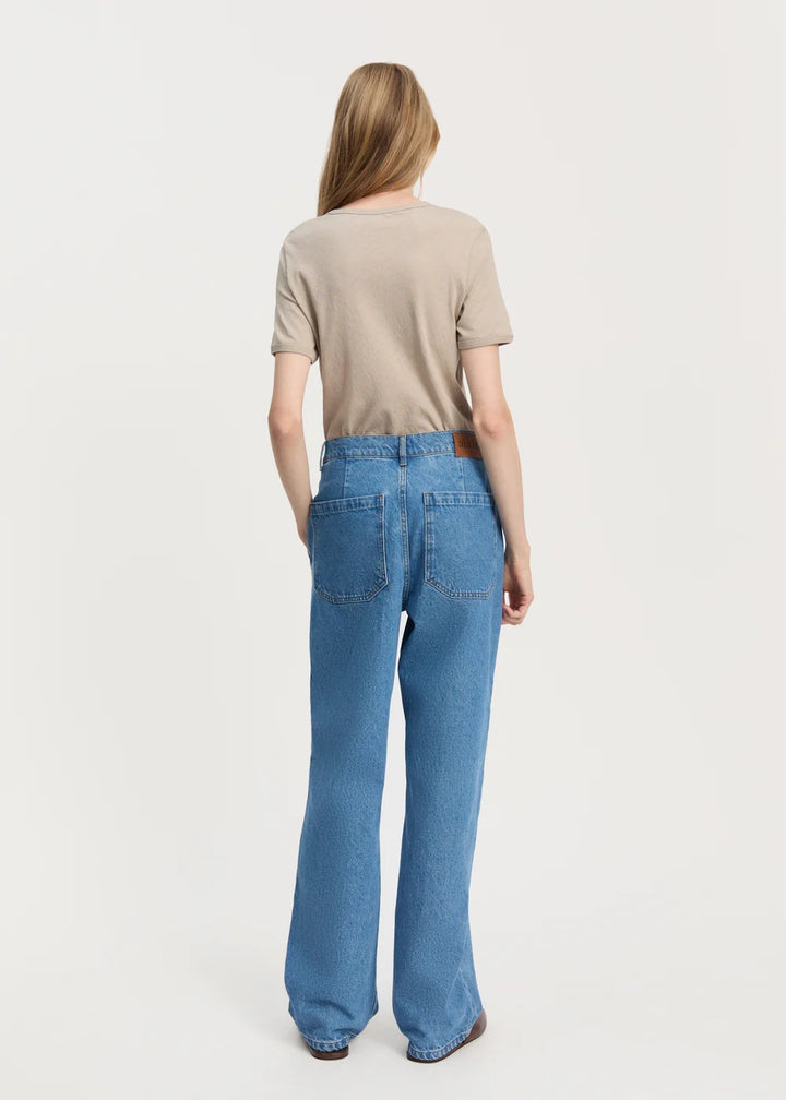 Carlo Midwaist Wide Jeans I  Clear Blue