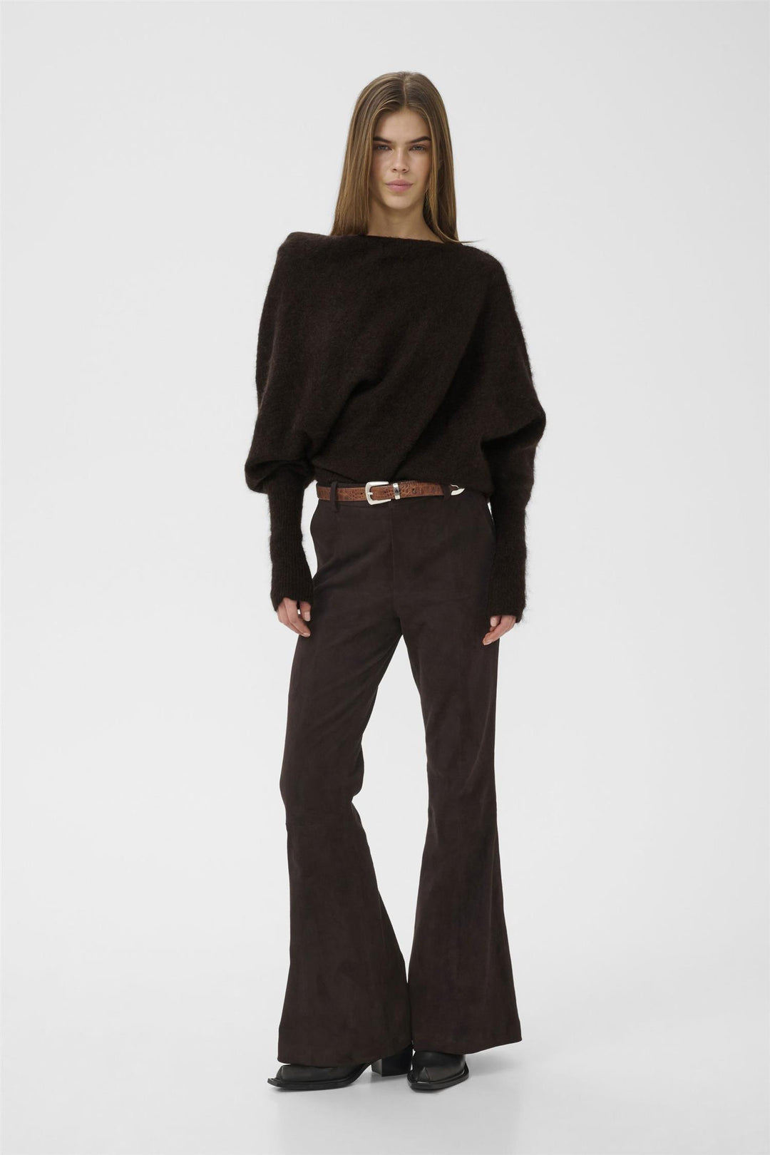 Debbie Drape Pullover  Ganache Melange