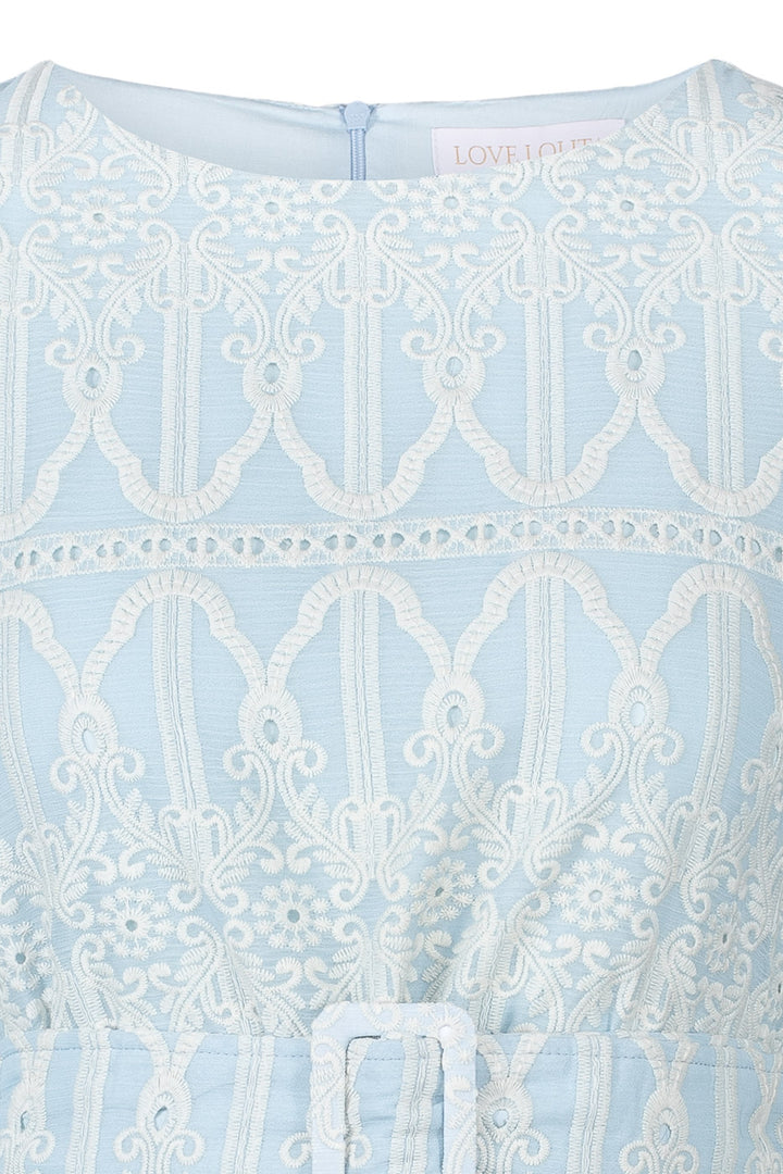 SUTTON MINI DRESS  Blue Embroidery