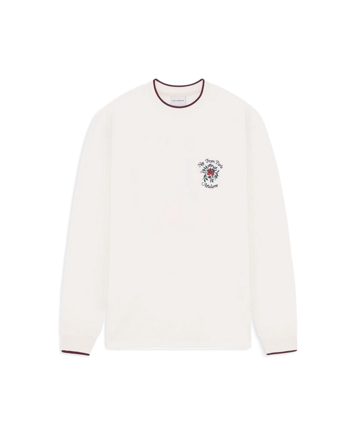 T-Shirt Manches Longues Slogan Rose  Off White