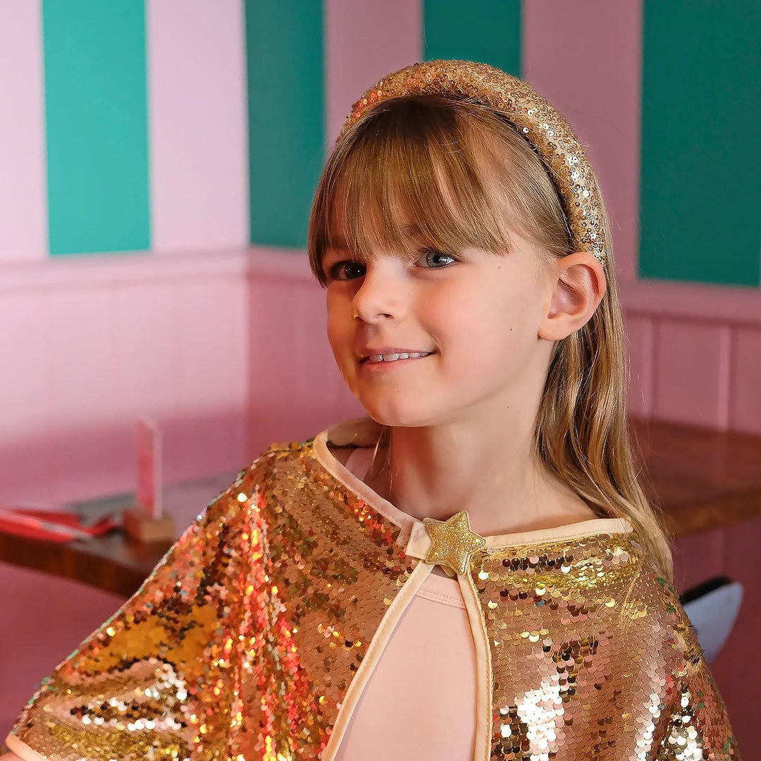 Gold Sequin Pladded headband  Gull