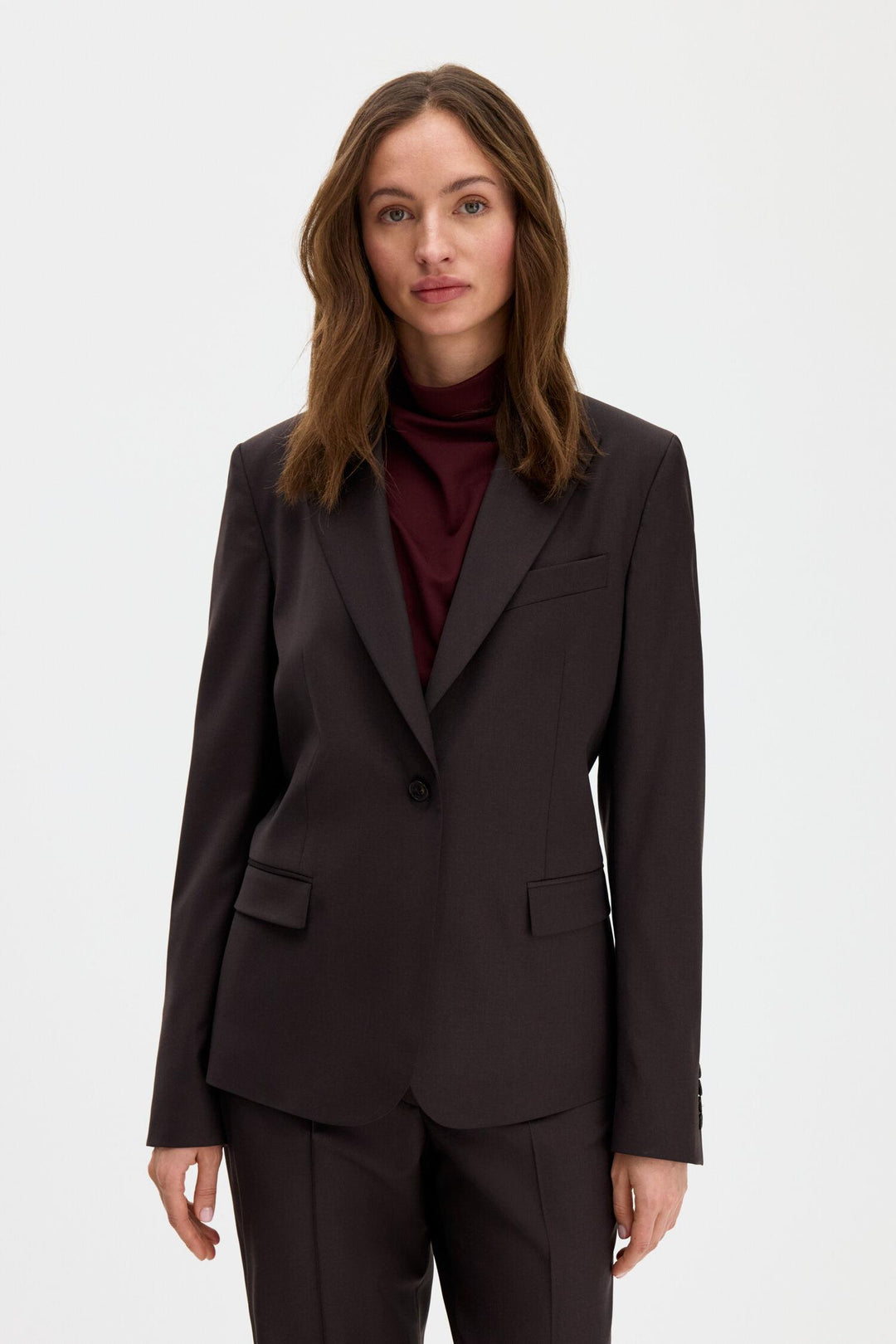 sasha cool wool blazer  Dark Chocolate