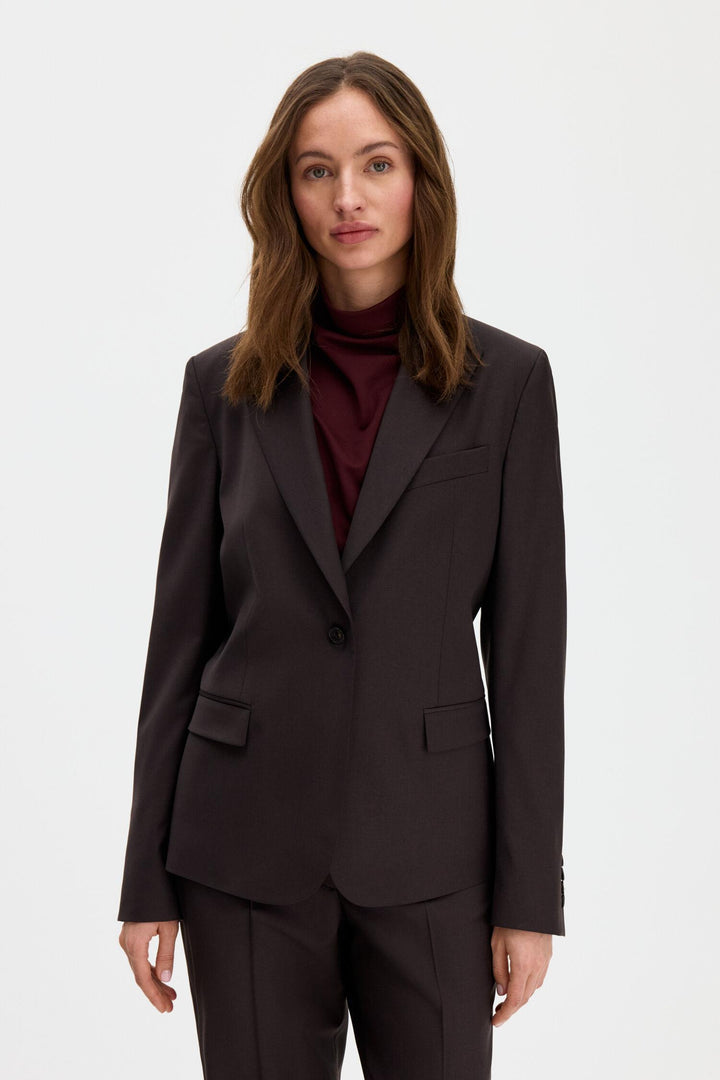 sasha cool wool blazer  Dark Chocolate