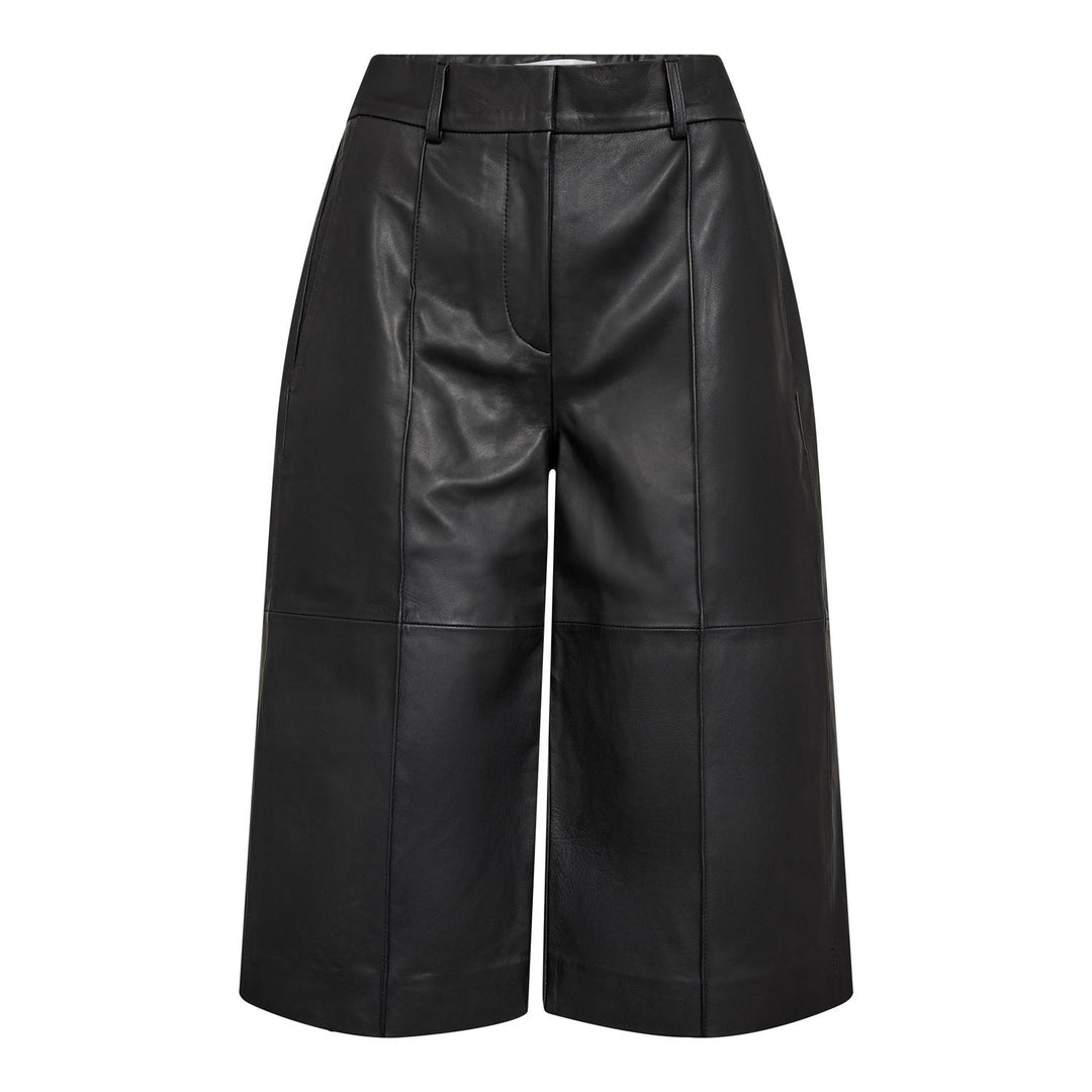 PhoebeCC Long Leather Bermuda  Black