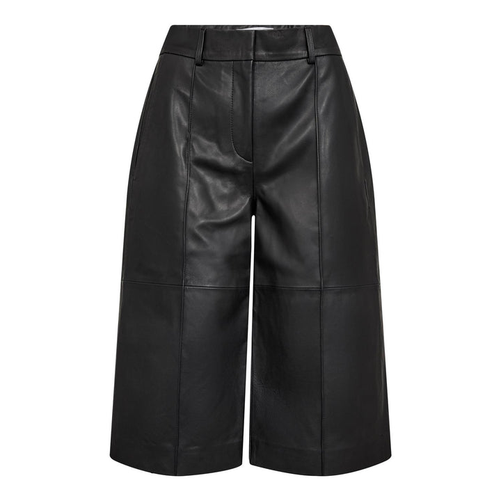 PhoebeCC Long Leather Bermuda  Black