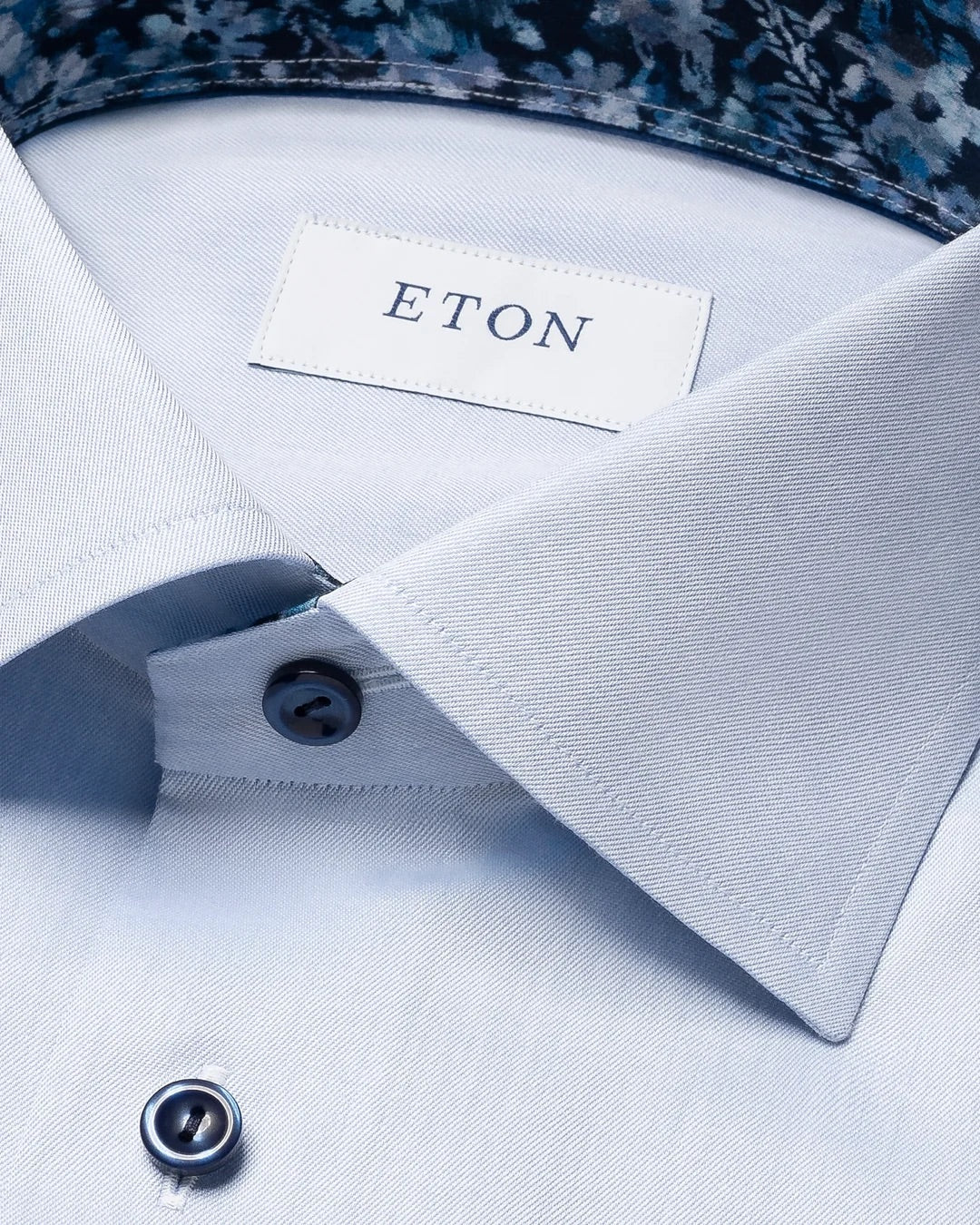 Floral Effect Signature Twill Shirt  Light Blue