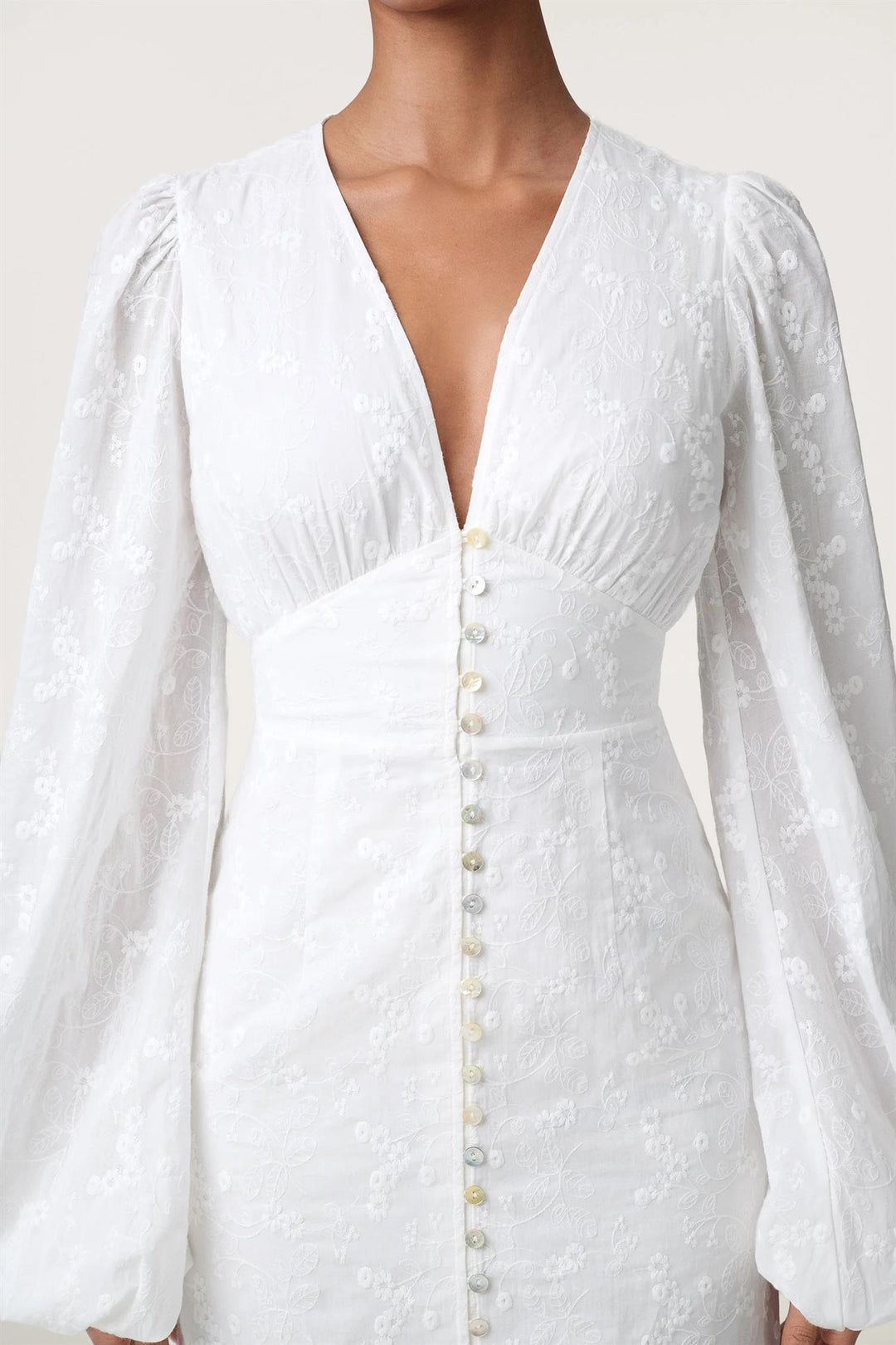 Positano Maxi dress  White Embroidry