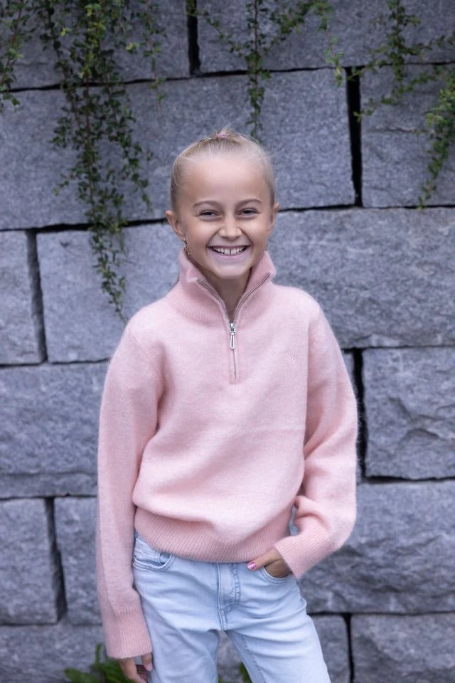 Lundi 1/2 zip genser  Nude Peach