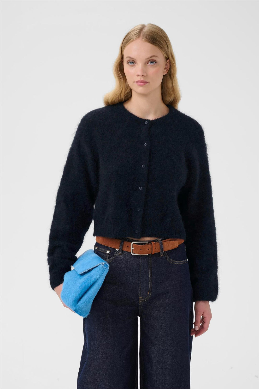 GZDEBBIE SHORT CARDIGAN  Skycaptain Mélange