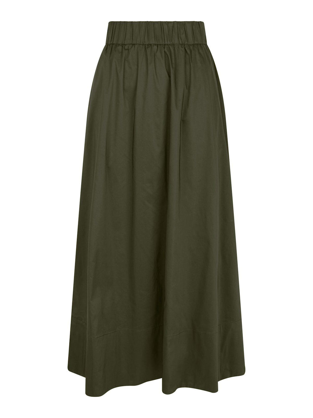 Yara Long Poplin Skirt  Army