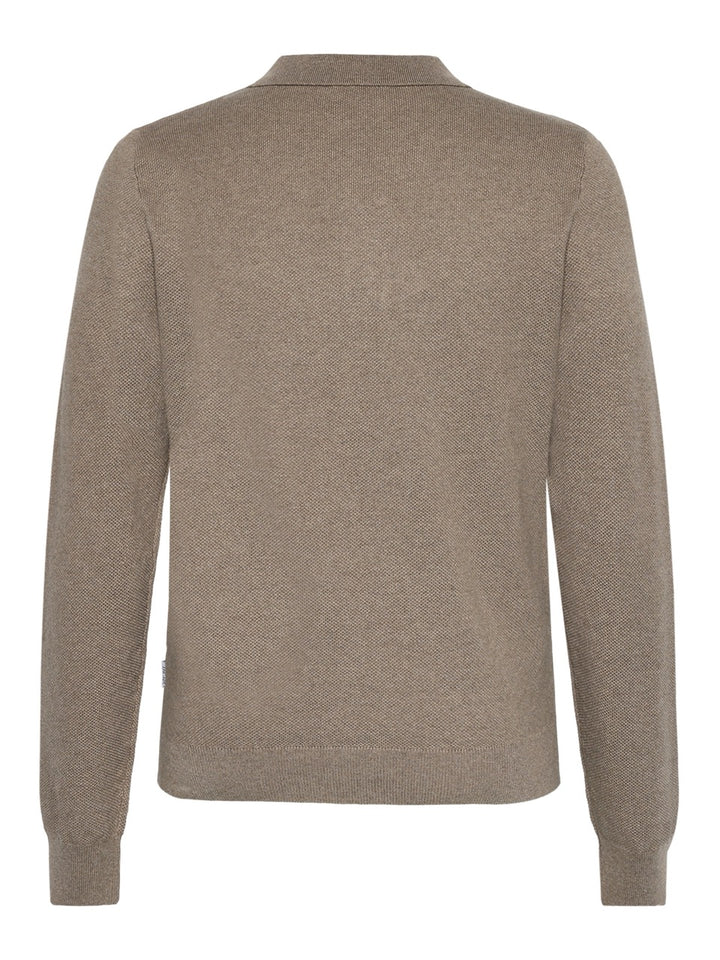 GRHam LS Polo Knit  Nature Melange