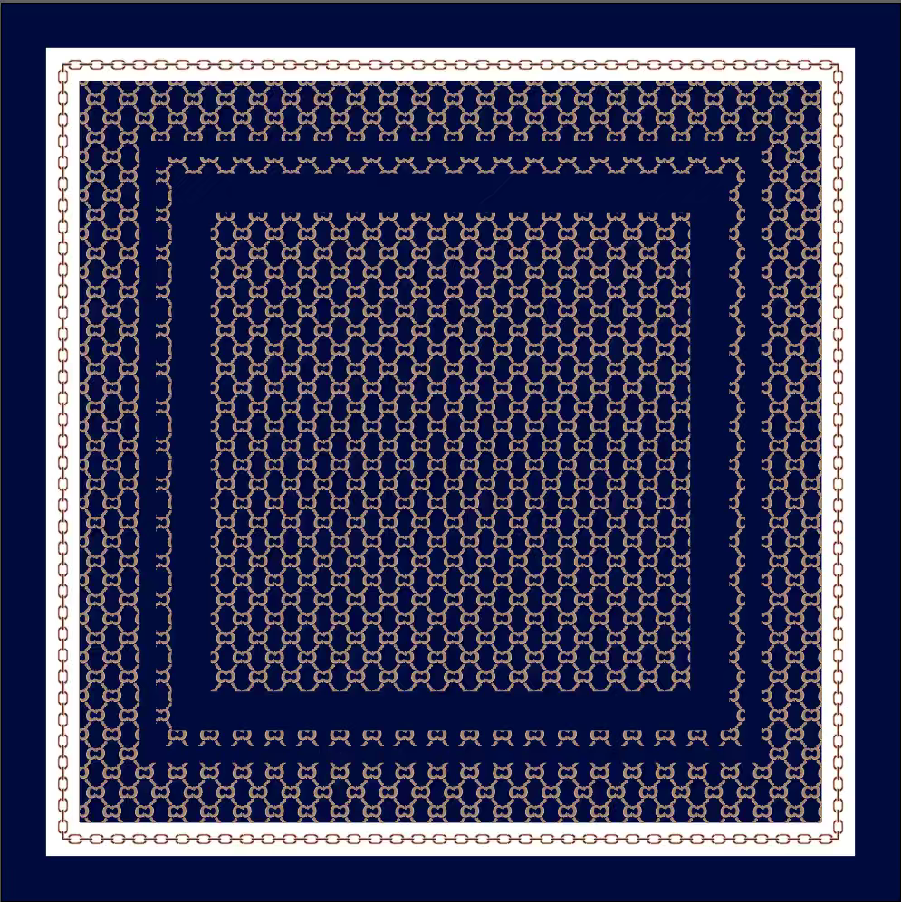 Skjerf småmønstert 70x70  Navy