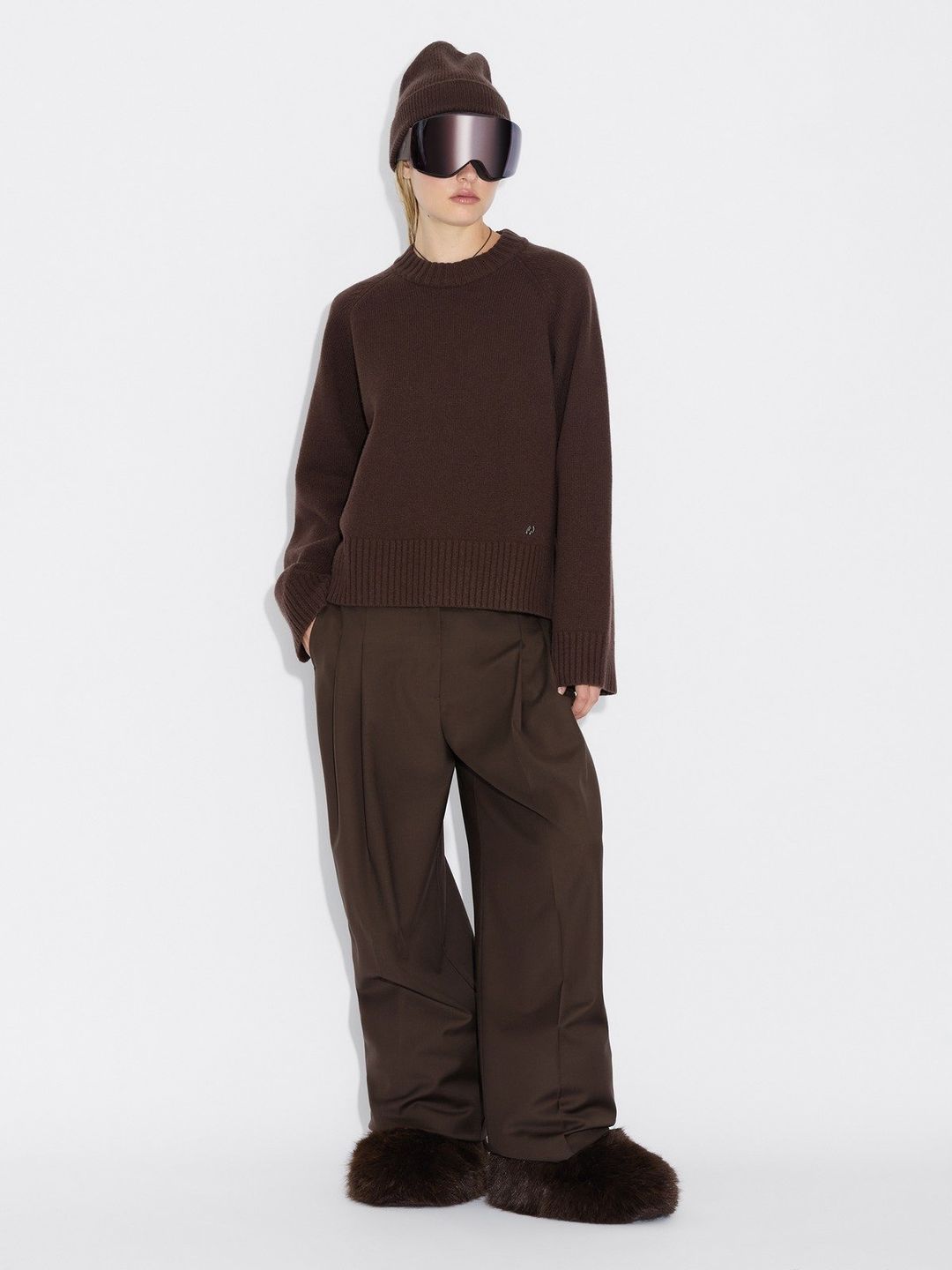 W. Wool Crew  Dk. Brown