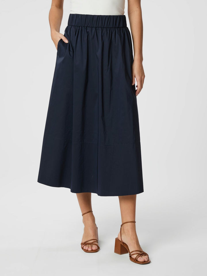YARA POPLIN SKIRT  Navy