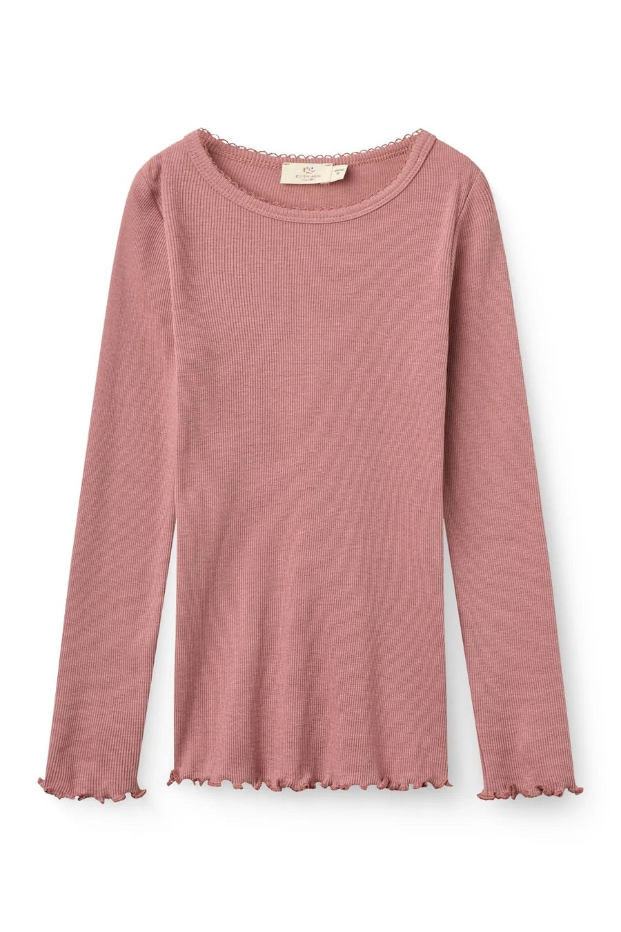 MODAL RIB LS TEE W. PICOT  Winter Rose