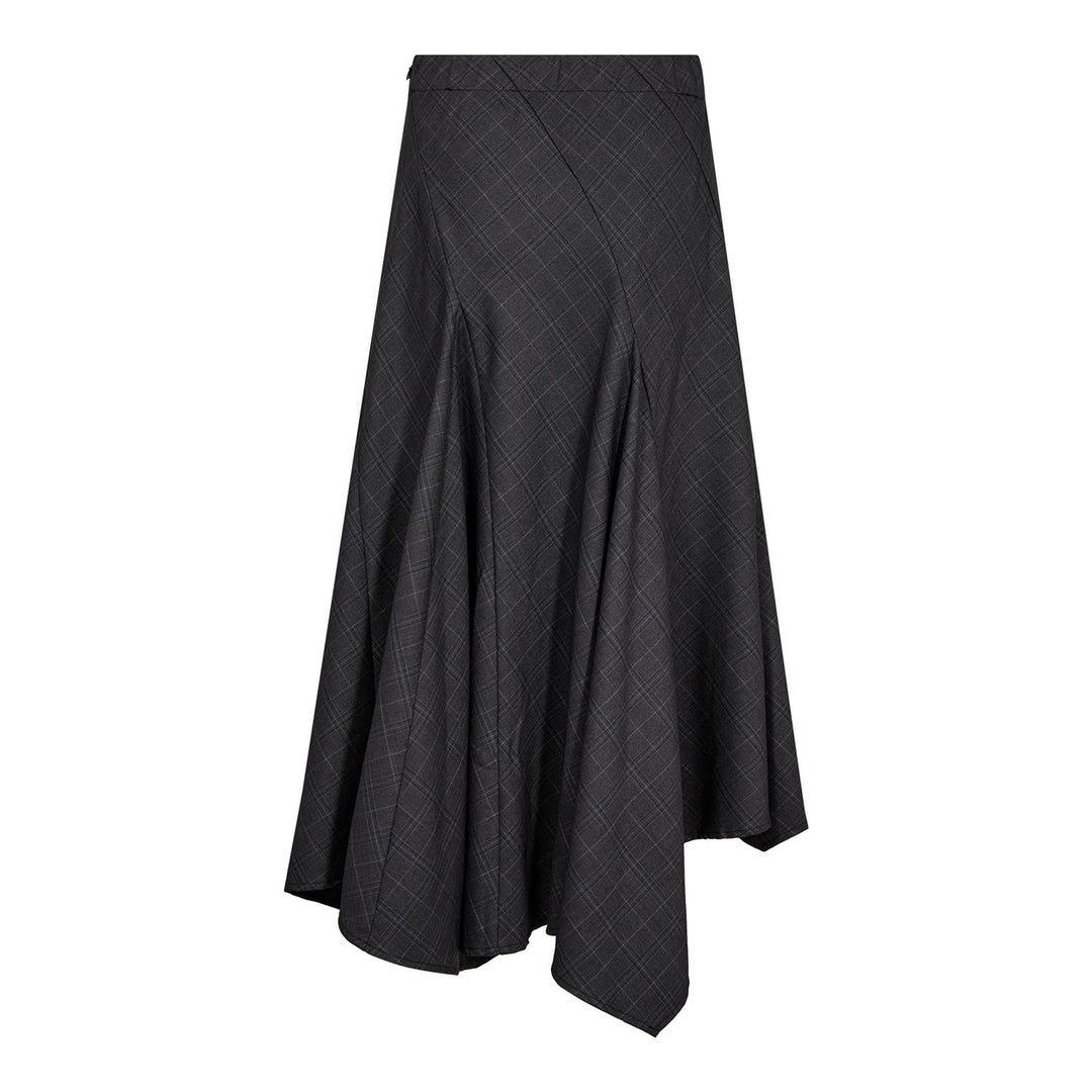 EloraCC Check Asym Skirt  Dark Grey