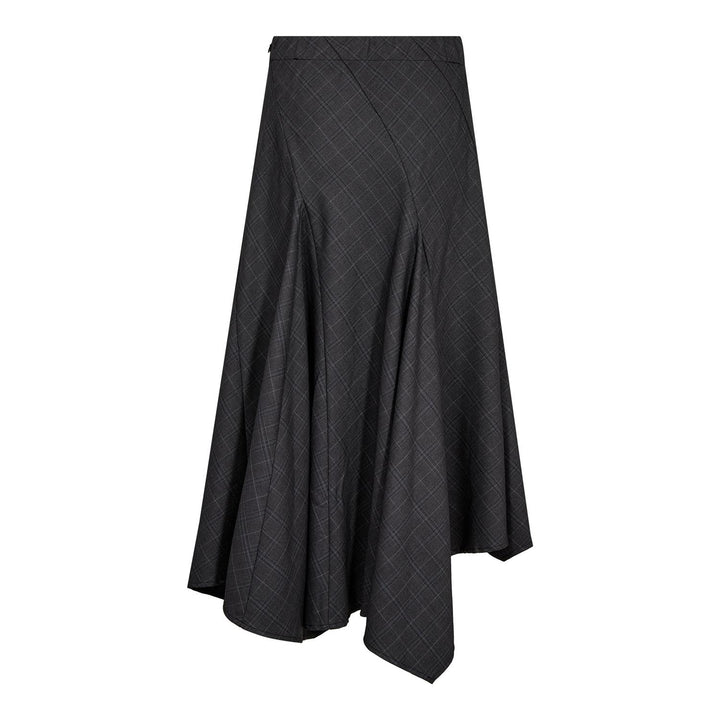 EloraCC Check Asym Skirt  Dark Grey