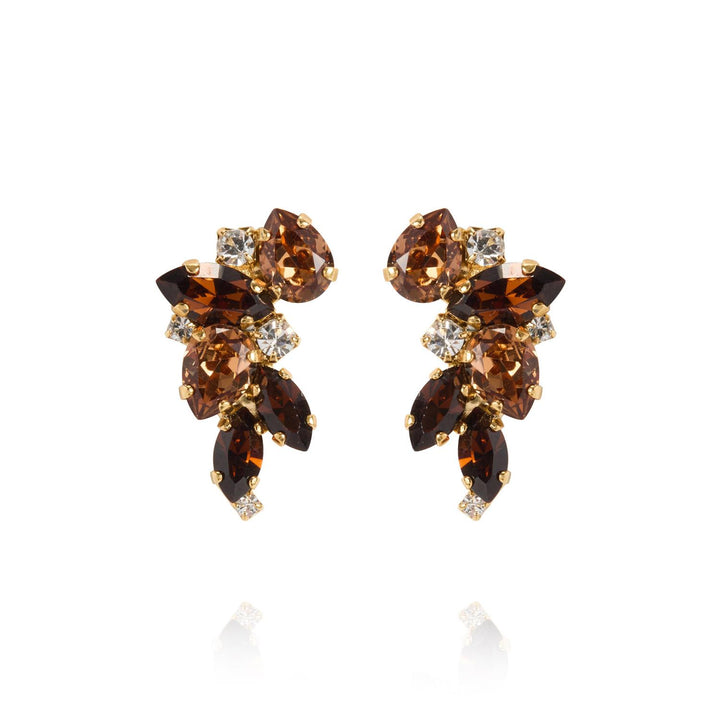 DEMI EARRINGS GOLD Rec Topaz Combo
