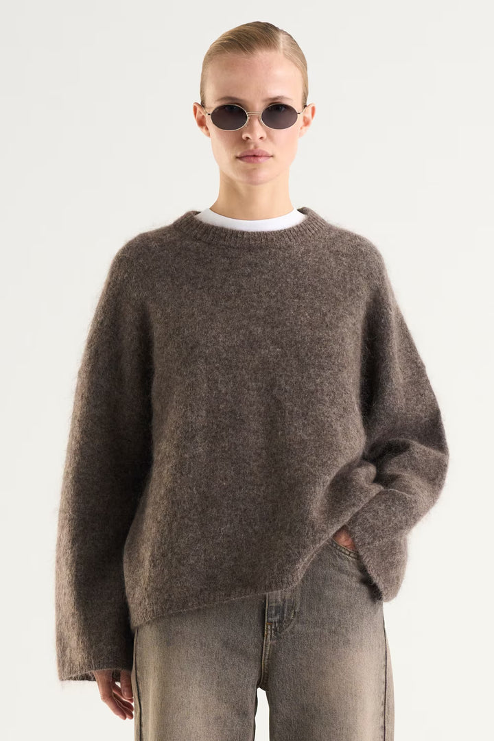 Mireya Knitted Sweater  Dark Taupe