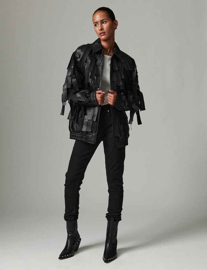 Rafia soft lamb leather  Svart