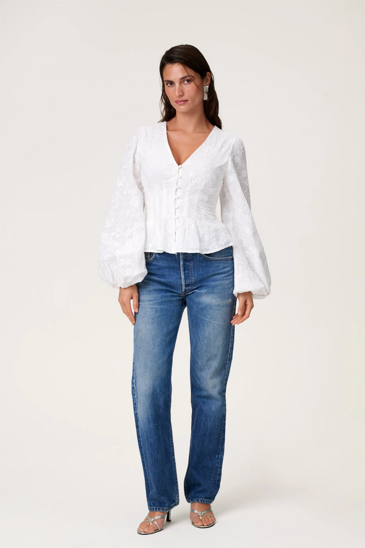 PALENA BLOUSE  White Embroidry