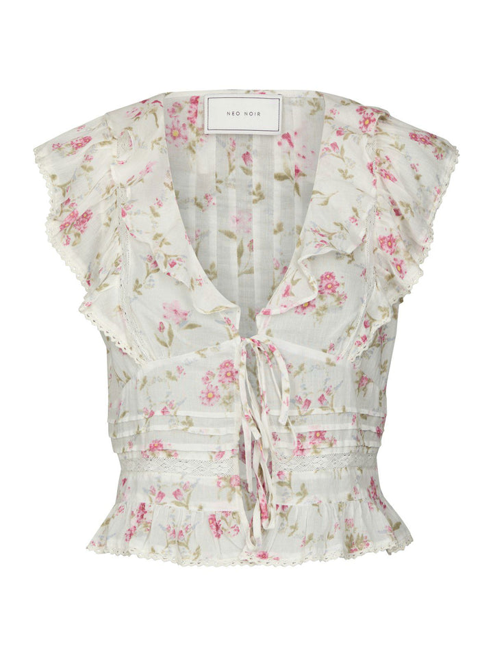 Netali Spring Flower Top  Off White