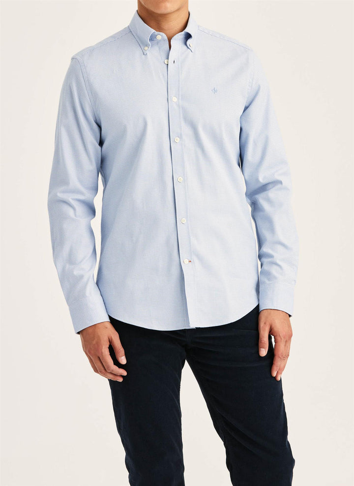 Watts Stretch Flannel Shirt-Slim Fit  Blue