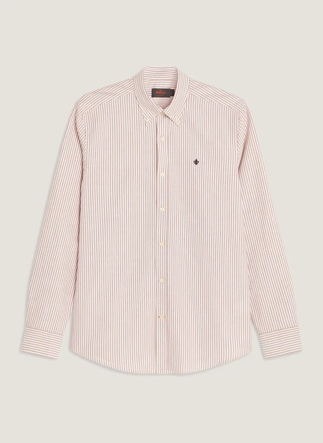 Douglas Oxford Stripe Shirt-Slim Fit  Wine Red