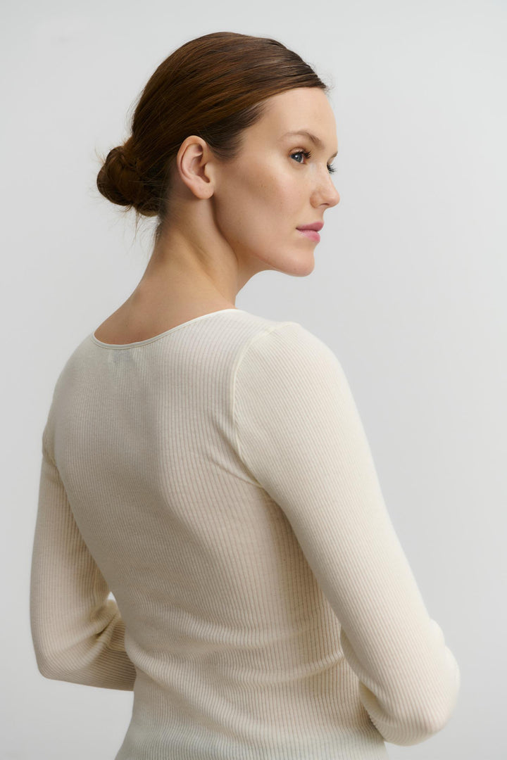 RWMiao LS O-neck Regular T-shirt  New White