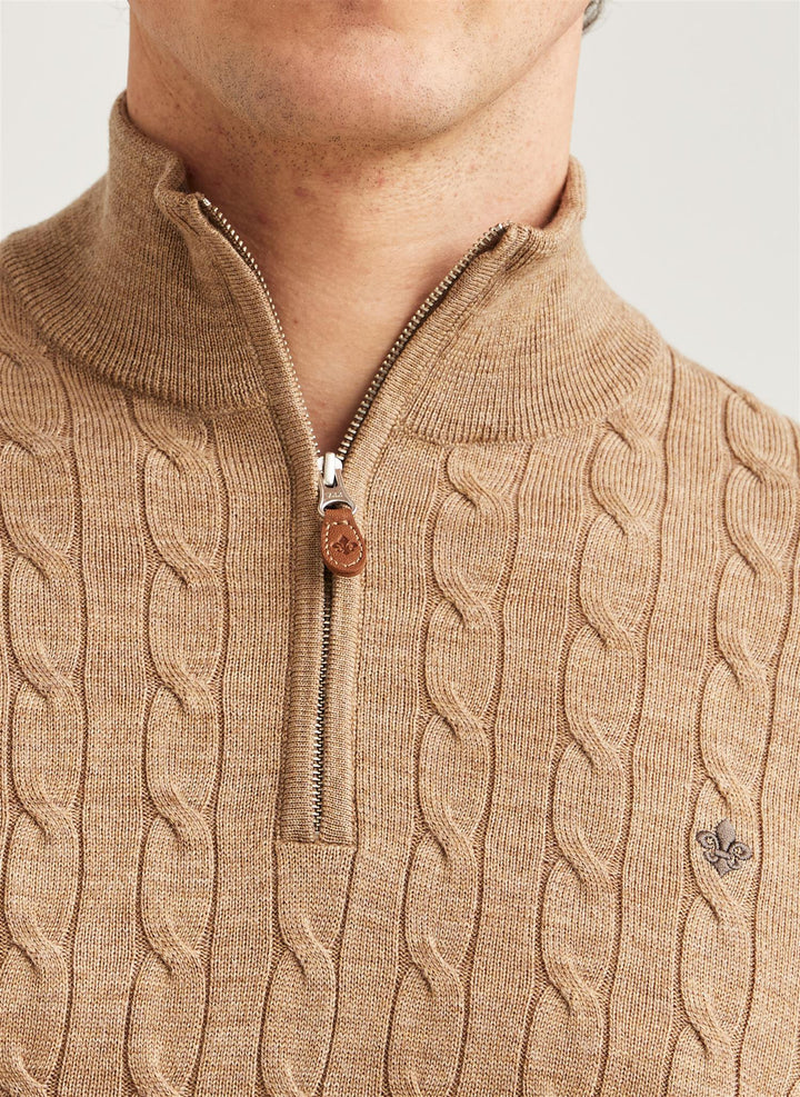 Merino Cable John Zip  Camel