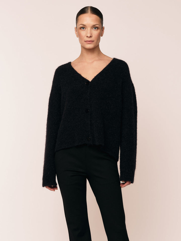 Astrid V Neck Cardigan  Black