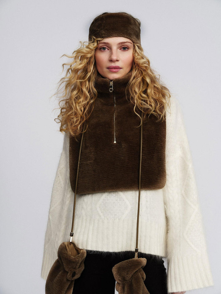 Shea Shearling Gloves  Brown