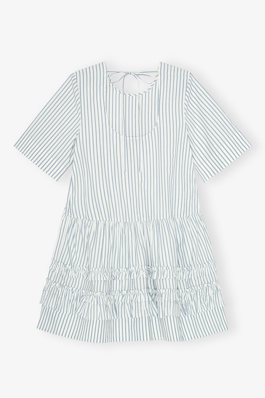 Stripe Cotton Mini Dress  Egret