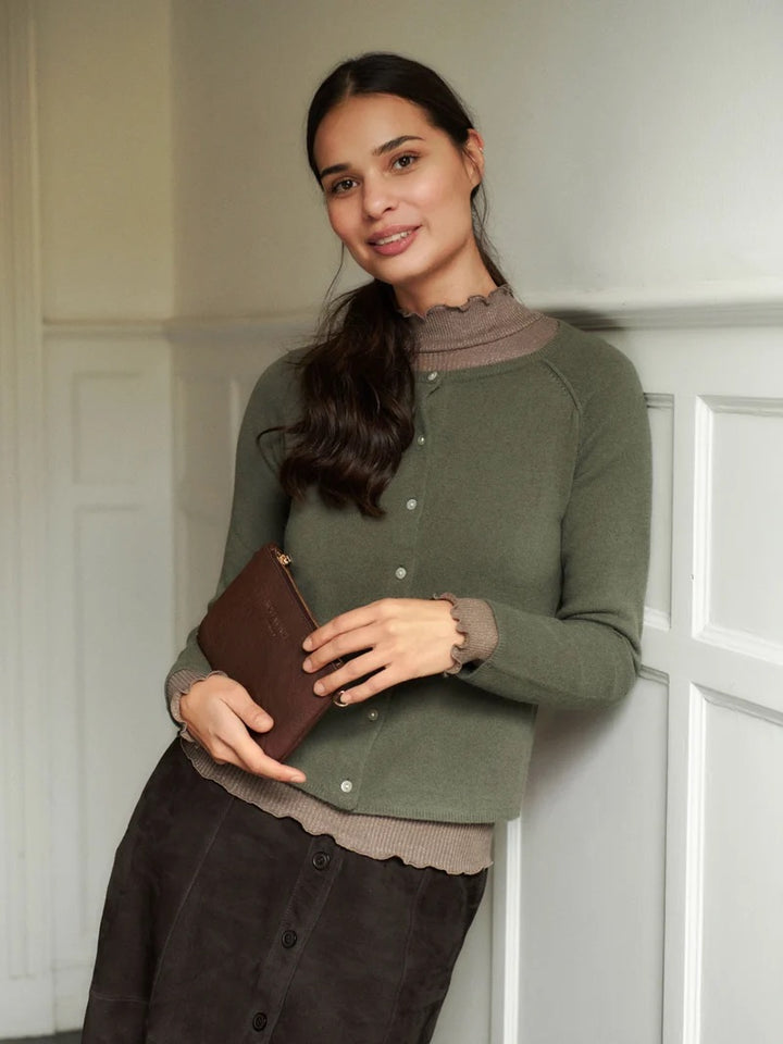 RWLaica Cashmere LS O-neck Raglan Cardigan  Kalamata