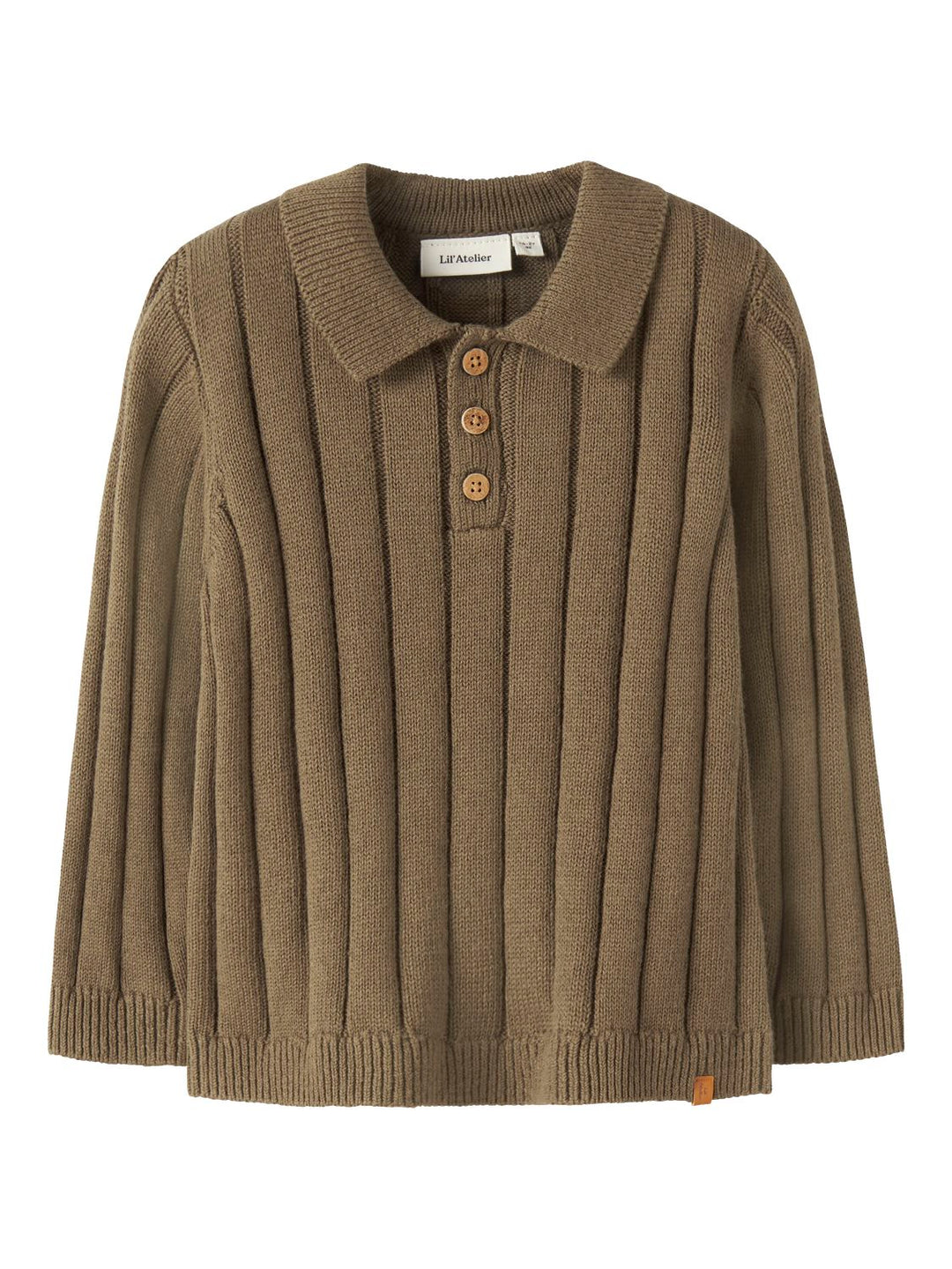 Nmmlomon Ls Loose Knit Polo Lil  Lysebrun