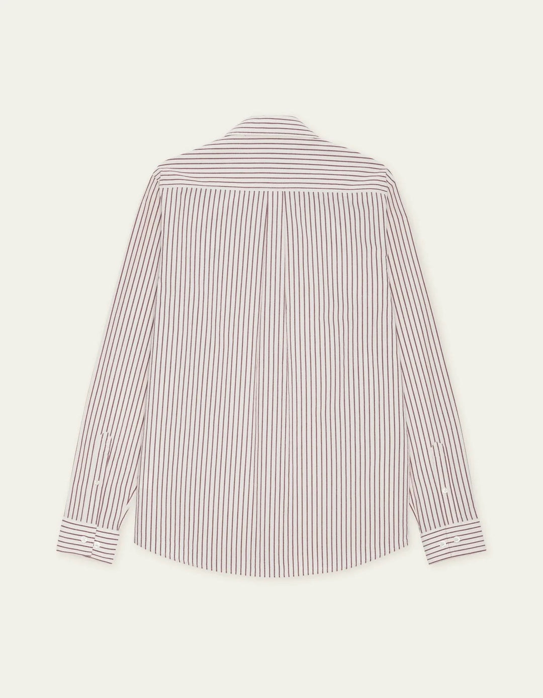 Light Oxford Striped Shirt  Chocolate Truffle Red