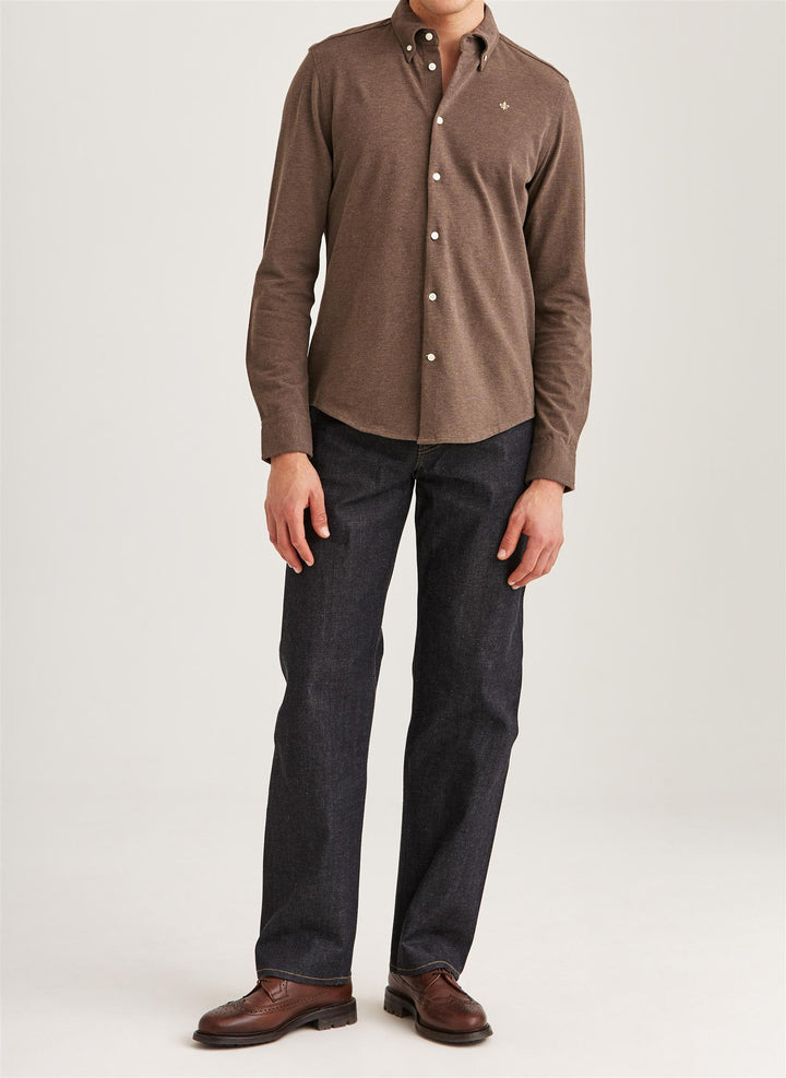 Camden Piqué Shirt  Brown