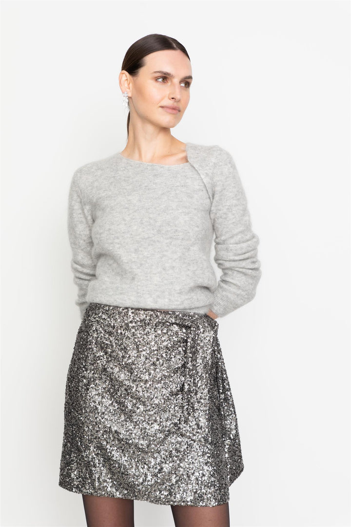 Dawa Sequin Skirt  Silver