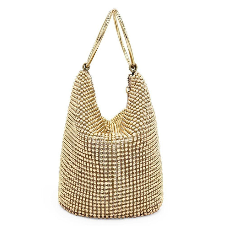 BIANCA Ball Mesh Handle Bag Gold
