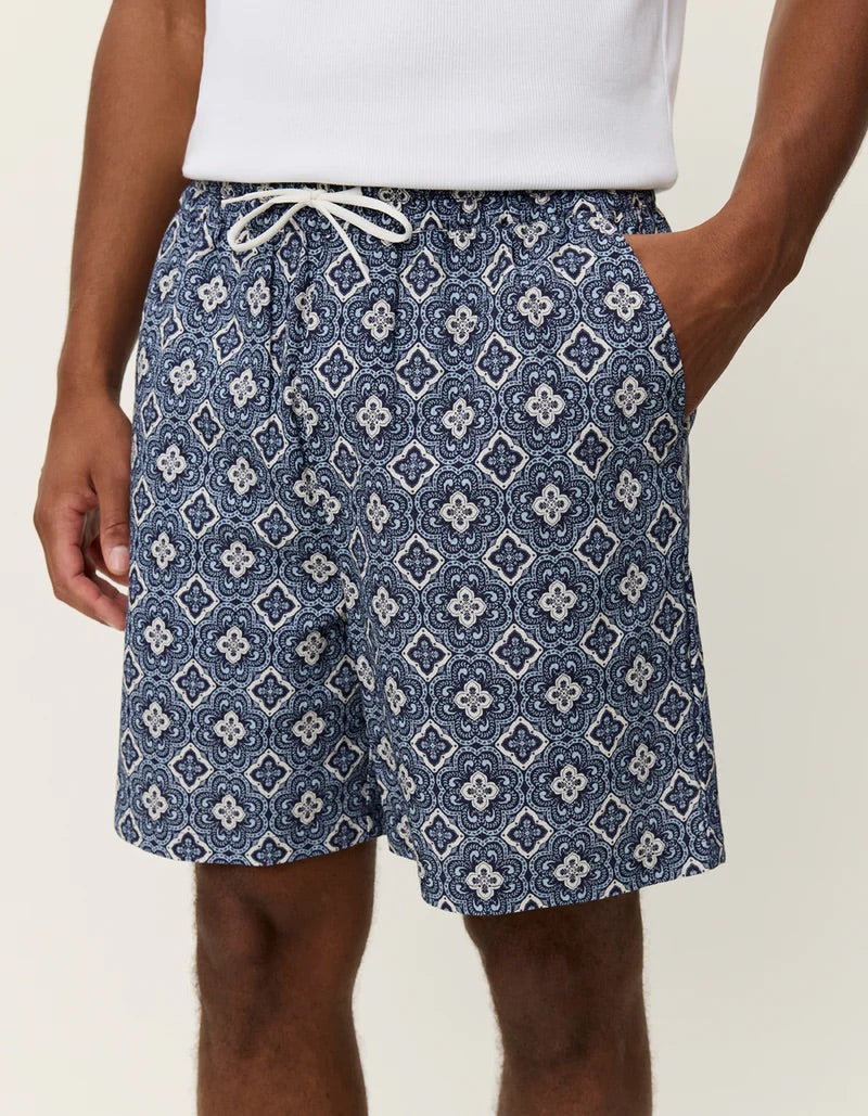 Harry Arabesque AOP Shorts  Blue Fog