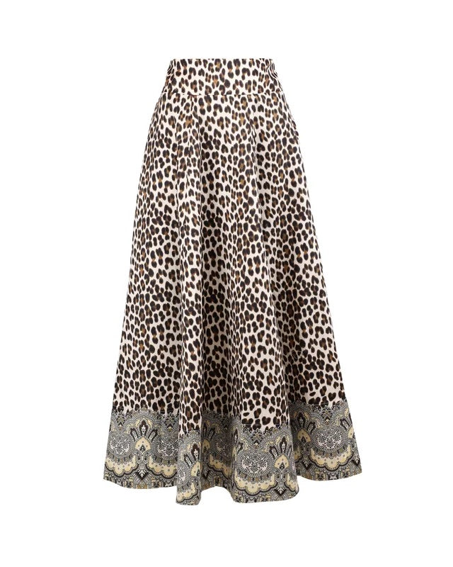 Taffeta Maxi Skirt  Wild Paisley