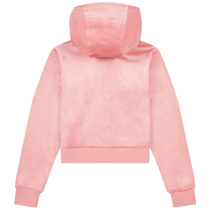 Tonal Zip Through Hoodie  Peach Blossom