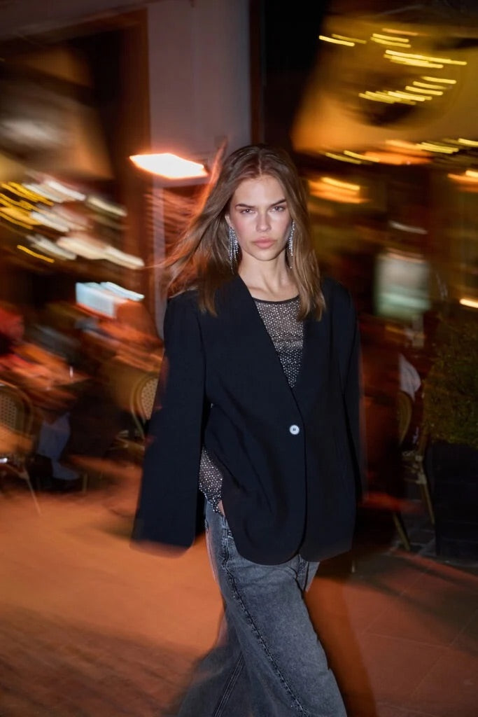 VolaCC Cape Button Blazer Black