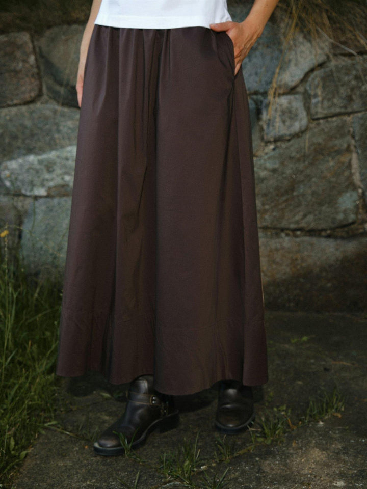 YARA POPLIN SKIRT  Chocolate Brown
