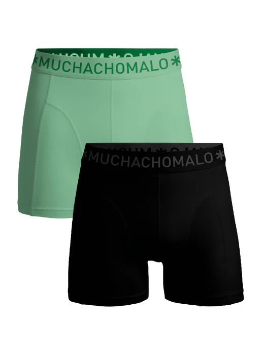 1010 Solid boxer 2pk 678  Black/Light Green