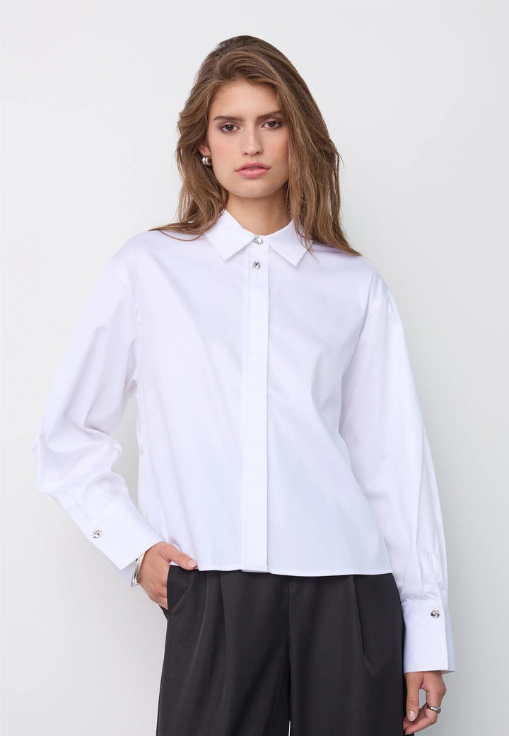DaliaCC Sleeve Pleat Shirt White