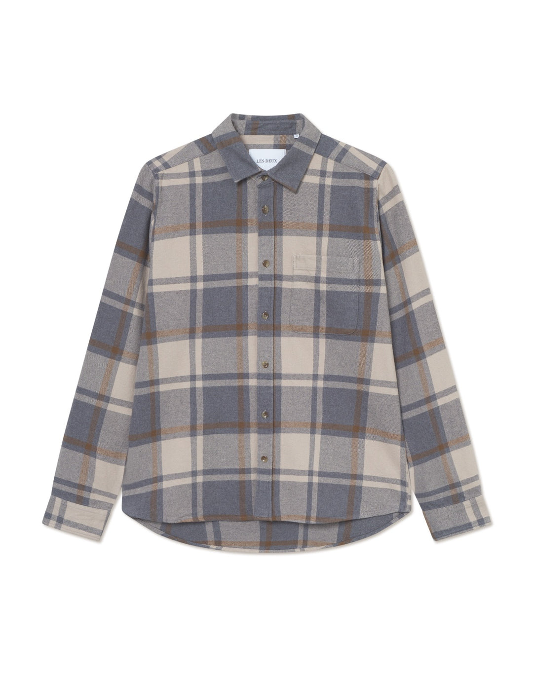 Jeremy Check Flannel Shirt  Grey Melange